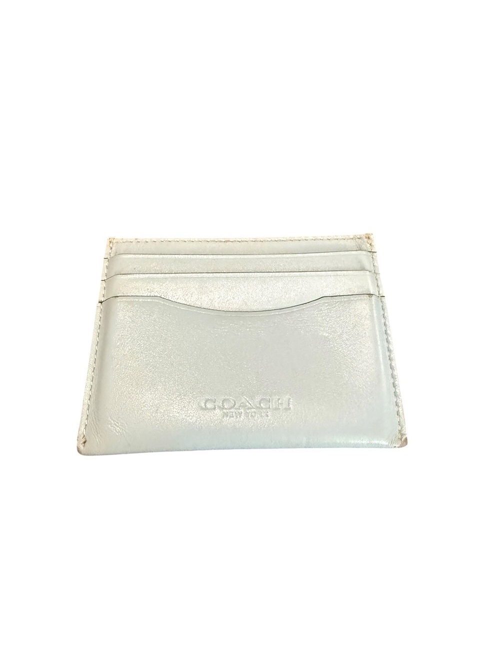 Coach White Leather Slim Card Holder
